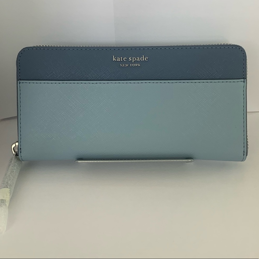 kate spade Two-Tone Blue Zip-Around Wallet